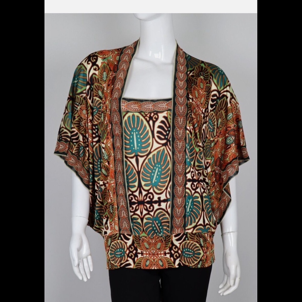 Vintage Jean Paul Gaultier Soleil Kimono Style Blouse, Multi, Size Large, EUC